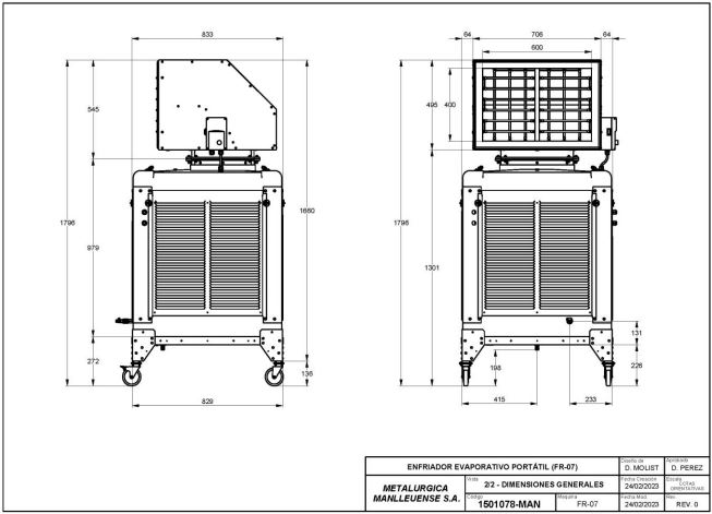 FR-07-100-007-VR Portable industrial evaporative cooler