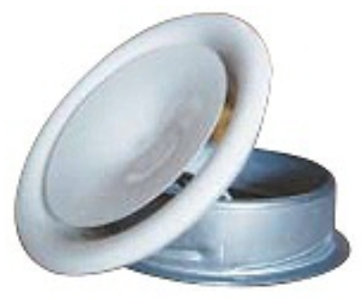 TFFC 160 is a circular supply air valve for ceiling installation, 160mm diameter, RAL9010