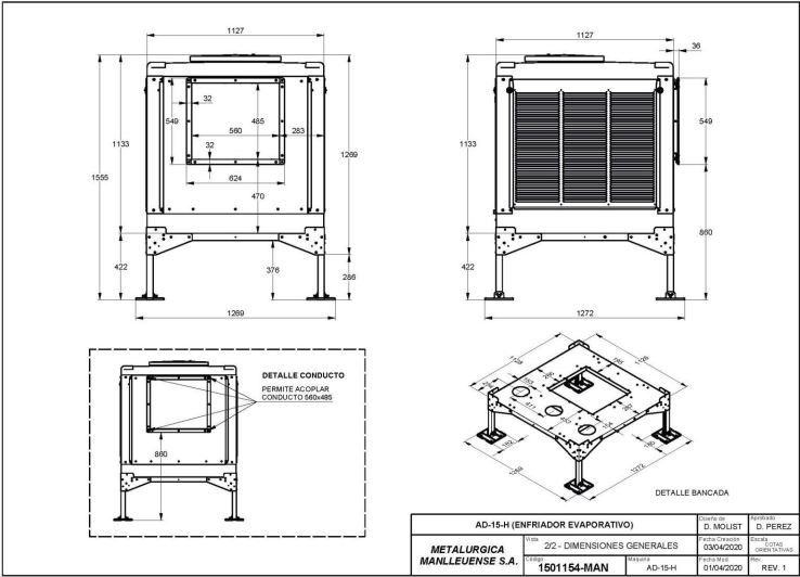  AD-15-H-100-015I Evaporative Cooler Inox