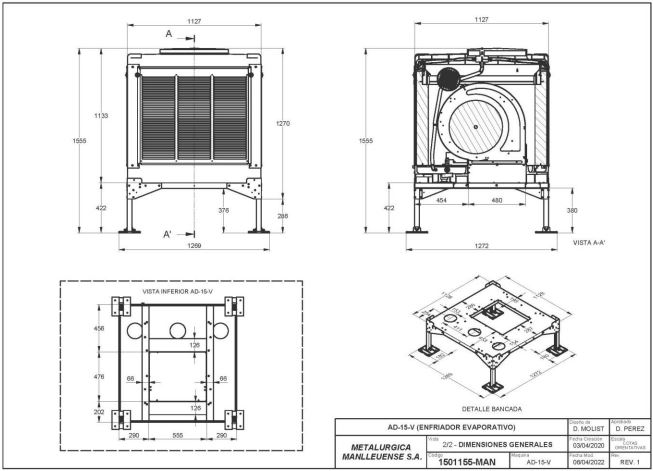 AD-15-V-100-015I Evaporative cooler Inox