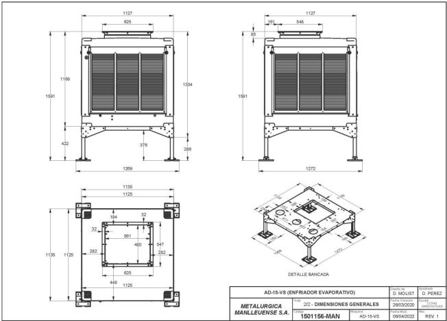 AD-15-VS-100-040I Evaporative cooler Inox