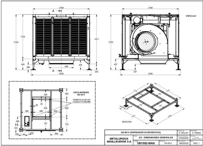 AD-55-V-100-075S Evaporative cooler 