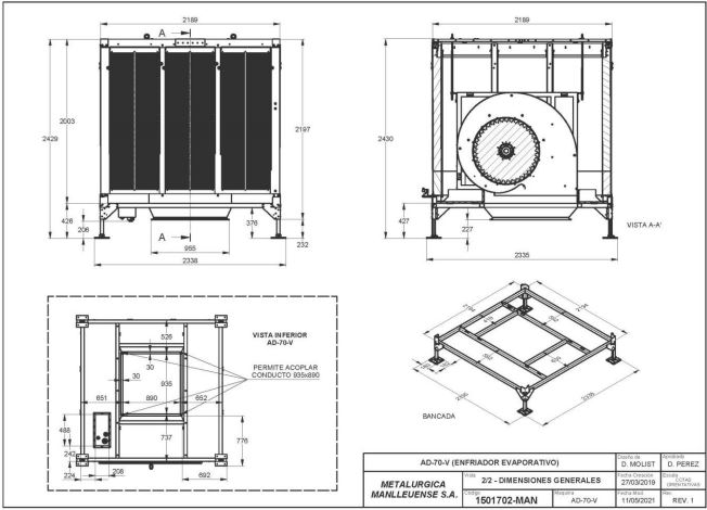 AD-70-V-100-185S Evaporative cooler 