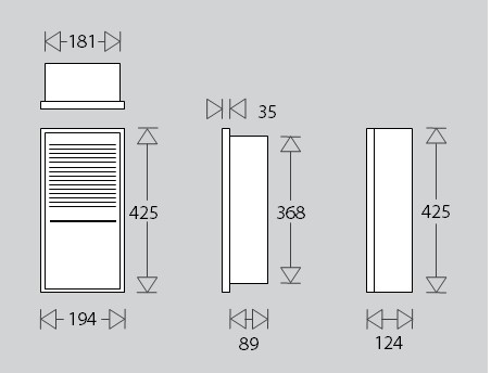 CWD-1000 1kw 230v ~ 1ph recessed wall mounted fan heater