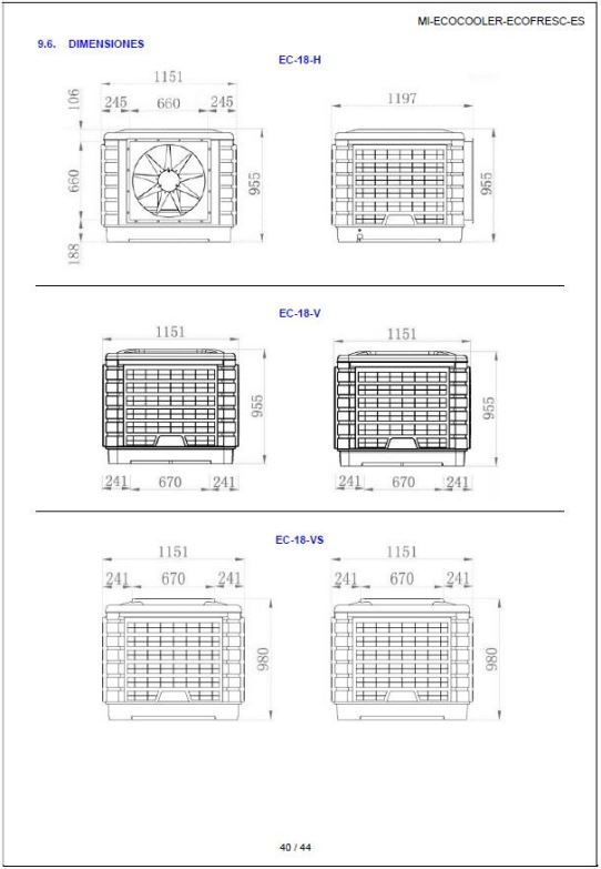 EC-18-V Evaporative cooler