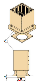 Roof curb with silencer and round fitting for MDV 450