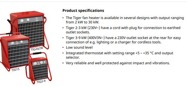 P305 Tiger Fan Heater 